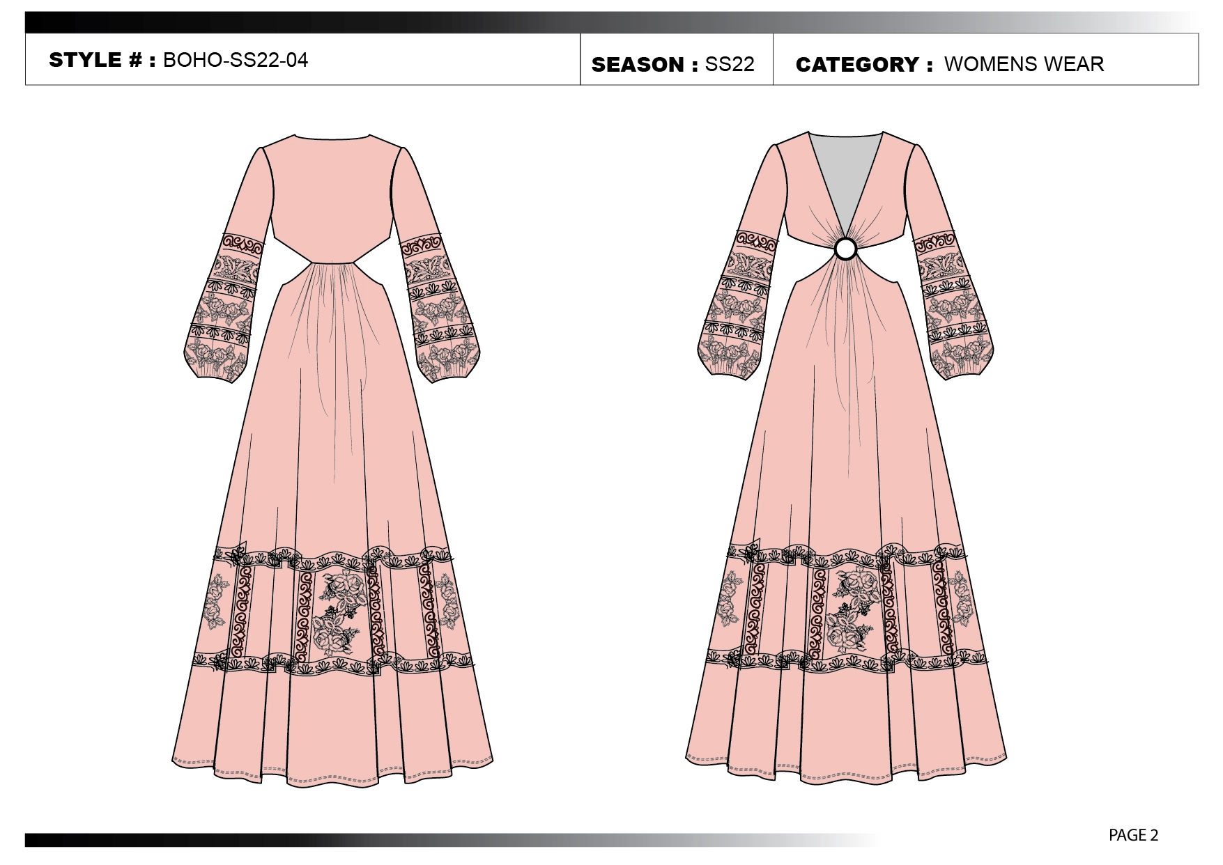 MAXI DRESS WITH LACE & EMBROIDERY DETAIL